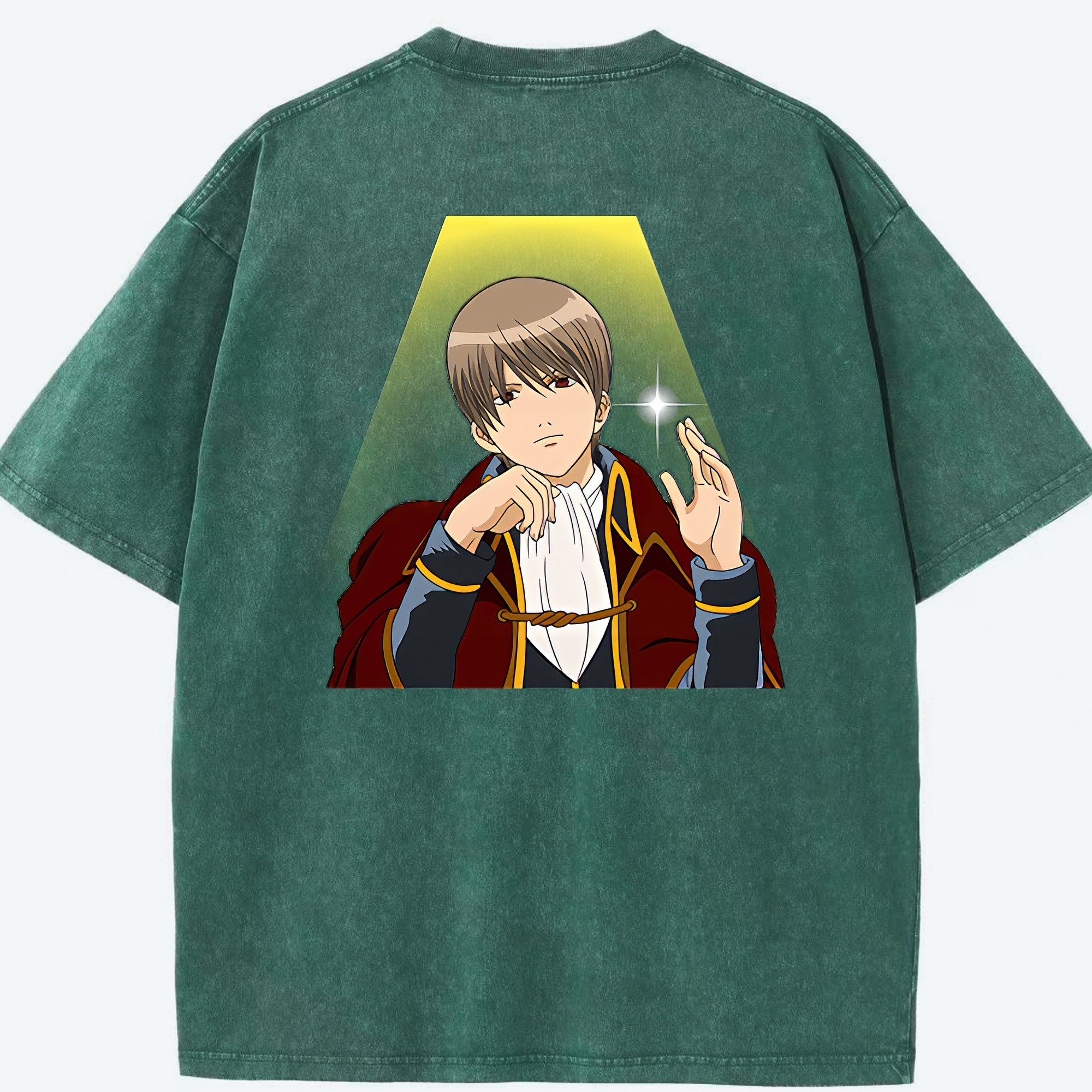 （画像用） ぎんたま 坂田銀時（さかたぎんとき） 神楽 志村新八（しむら しんぱち） GINTAMA Sakata Gintoki Kagura Shimura Shinpachi 綿100% ヴィンテージ風 半袖Tシャツ（背面プリント）
